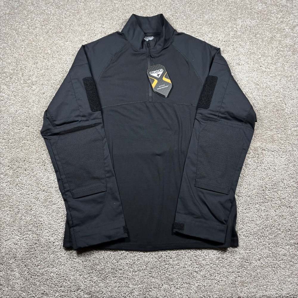 Condor Mens Gen III Combat Shirt Black Long Sleeve Tactical 1/4 Zip 101281-002-L